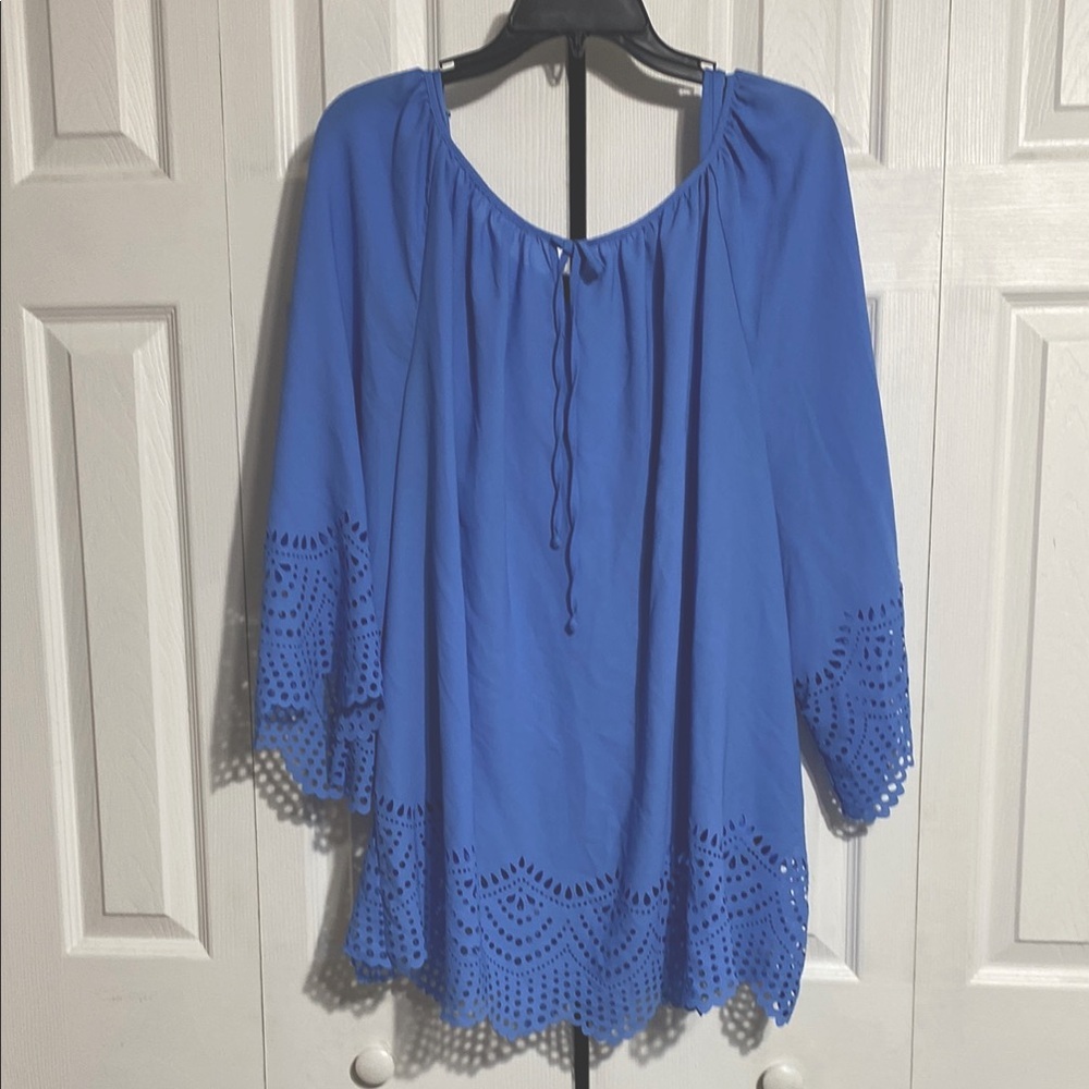 AGB woman lined cut out design top blouse shirt size 2X